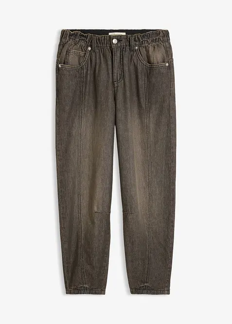 Barrel Jeans Mid Waist, komfortlinning, bonprix