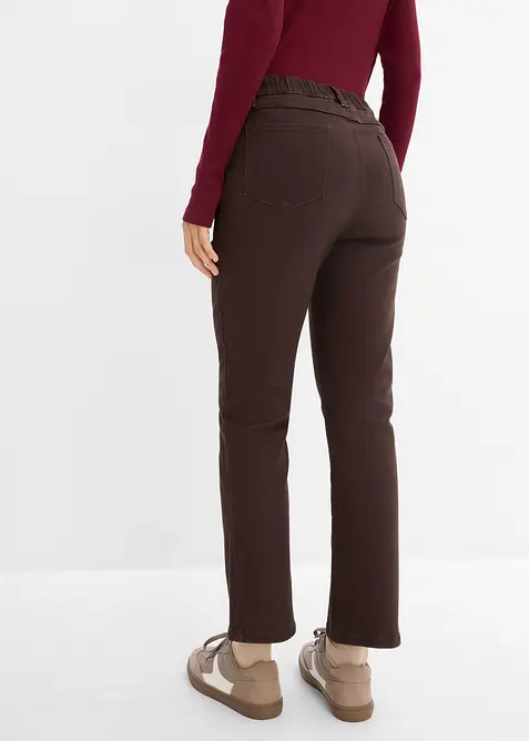 Bootcut twillbukse i bomullsmiks med kortere ben, bonprix