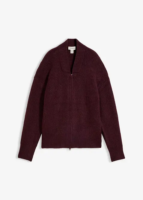 Cardigan i myk ullmiks med glidel&aring;s, bonprix