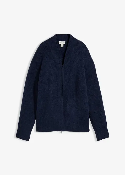 Cardigan i myk ullmiks med glidel&aring;s, bonprix
