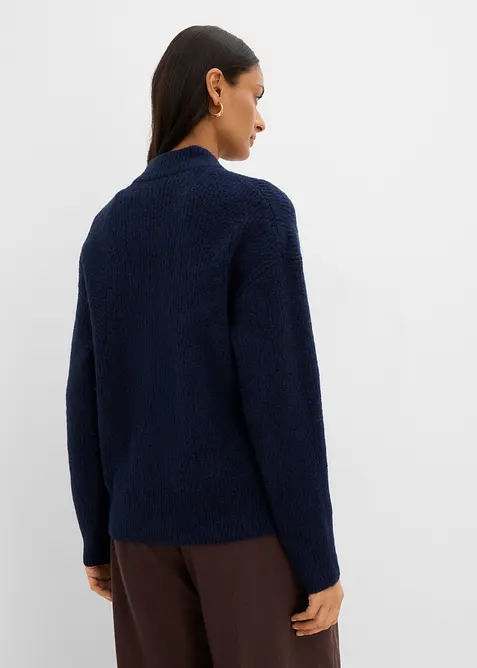 Cardigan i myk ullmiks med glidel&aring;s, bonprix