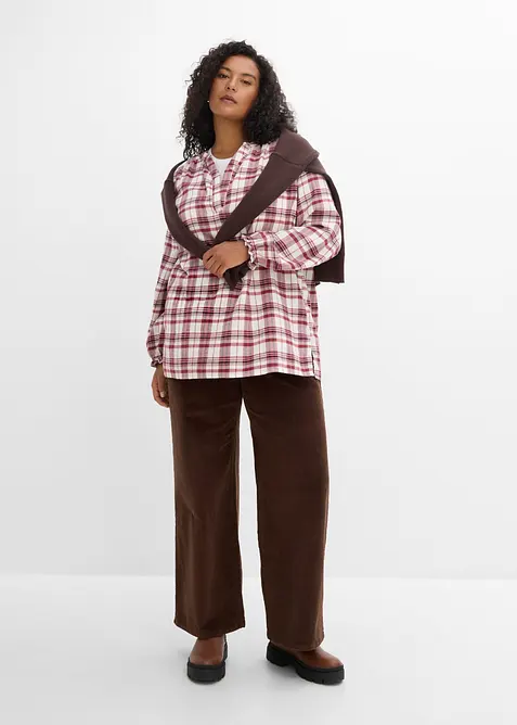Bluse i flanell av 100% bomull, bonprix