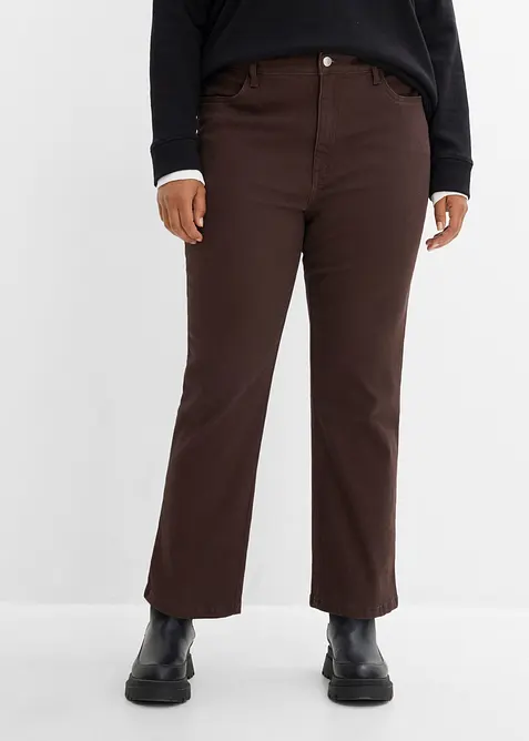 Bootcut twillbukse i bomullsmiks med kortere ben, bonprix