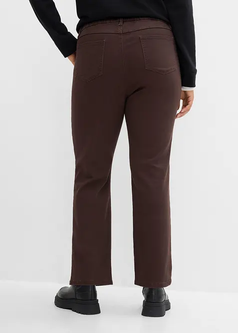 Bootcut twillbukse i bomullsmiks med kortere ben, bonprix