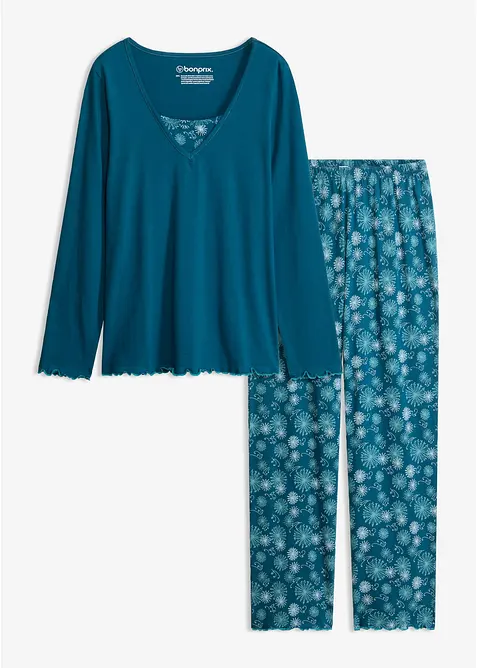 Pyjamas i 100% &oslash;kologisk bomull, bonprix