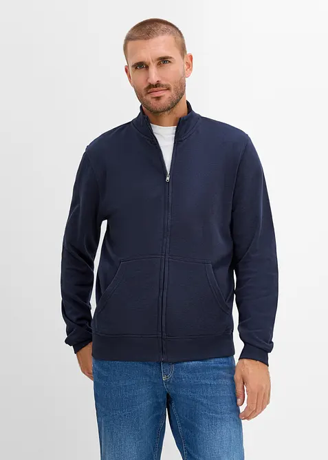 Sweatshirtjakke med h&oslash;y kant i halsen, bonprix