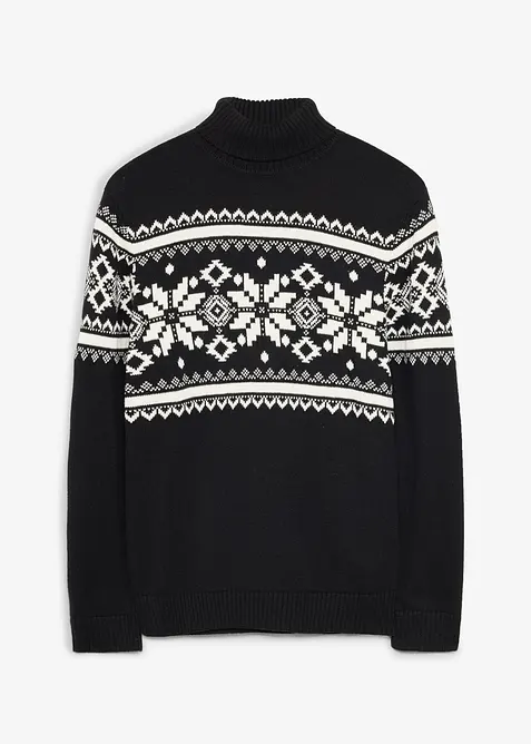 Genser i 100% bomull med koftem&oslash;nster, bonprix