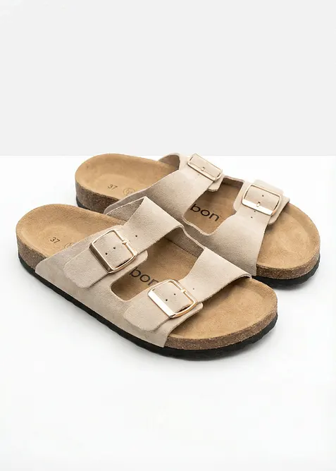 Slip-in sandaler i semsket skinn, bonprix