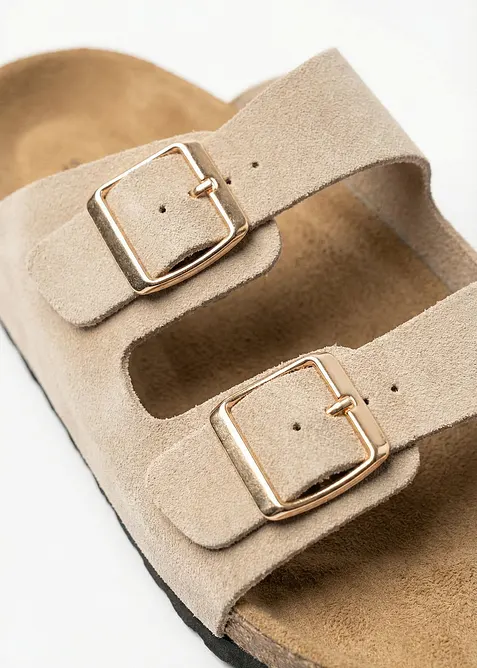 Slip-in sandaler i semsket skinn, bonprix