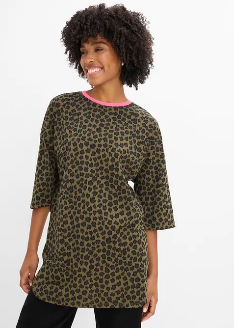 Lang, oversized topp i 100% &oslash;kologisk bomull, bonprix