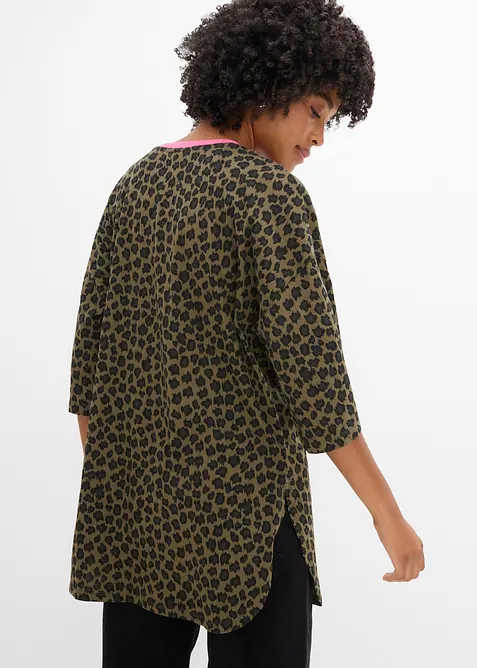 Lang, oversized topp i 100% &oslash;kologisk bomull, bonprix