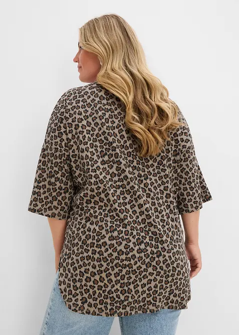 Lang, oversized topp i 100% &oslash;kologisk bomull, bonprix