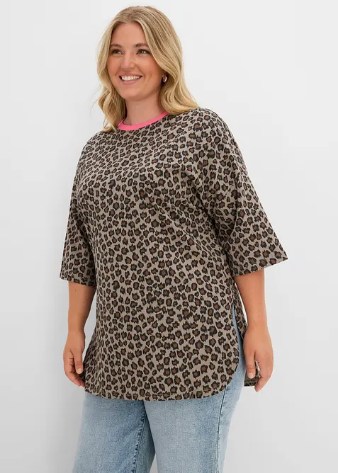 Lang, oversized topp i 100% &oslash;kologisk bomull, bonprix