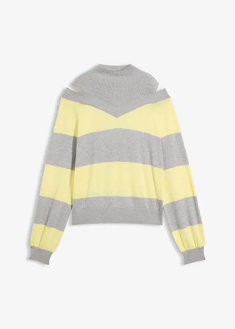 Finstrikket genser med &aring;pne skuldre, bonprix
