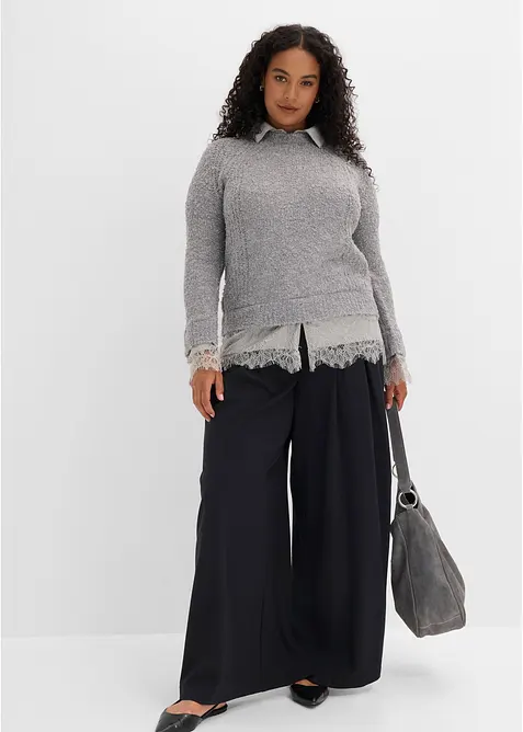 Genser med blusedetaljer, bonprix