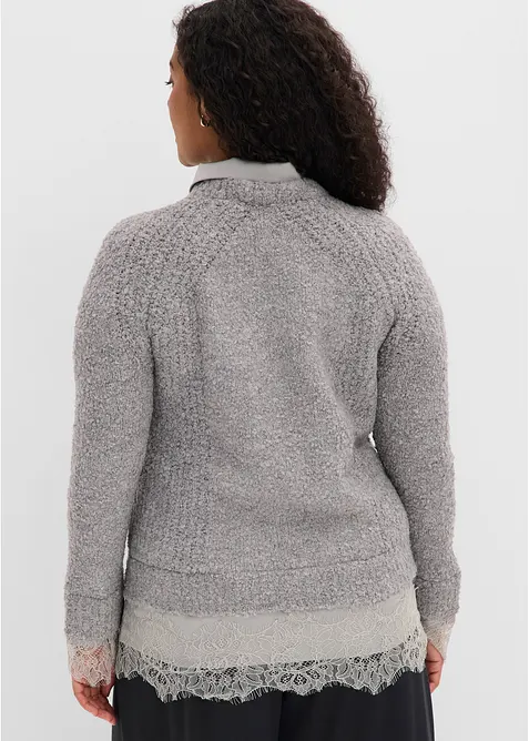 Genser med blusedetaljer, bonprix