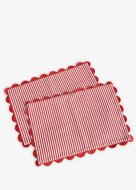 Bordsett av vevet &oslash;kologisk bomull (2-pack), bonprix