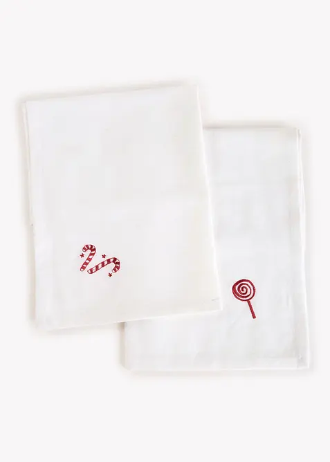 T&oslash;yservietter i &oslash;kologisk bomull med broderi (4-pack), bonprix