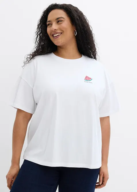Oversized topp i 100% &oslash;kologisk bomull, bonprix