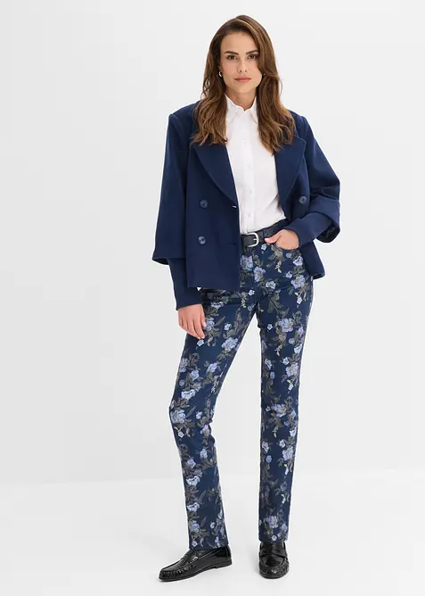 Twillbukse med blomsterm&oslash;nster, bonprix
