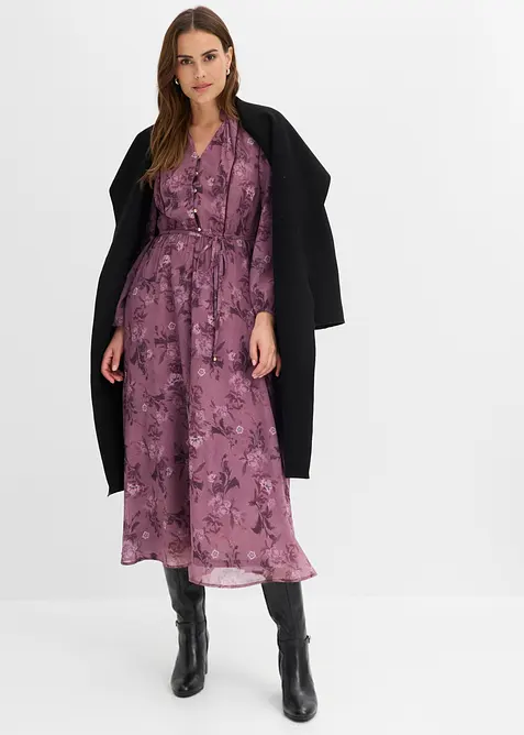 Midi chiffonkjole, bonprix
