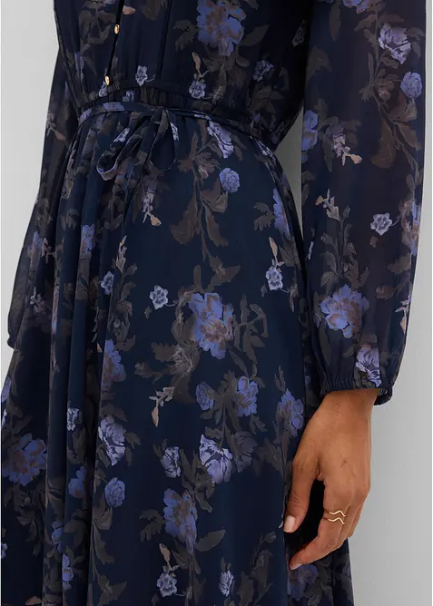 Midi chiffonkjole, bonprix