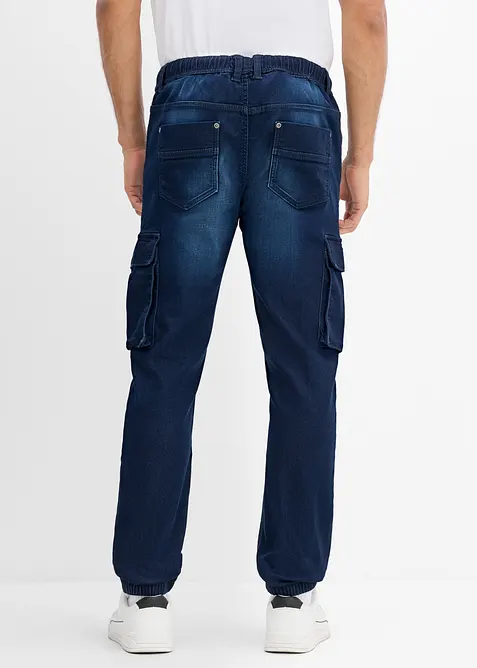 Slim fit cargo joggejeans med strikklinning, straight, bonprix