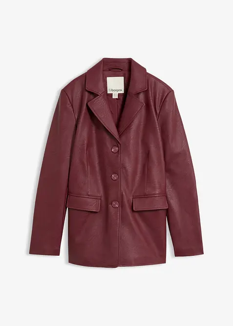 Lang blazer i imitert skinn, bonprix