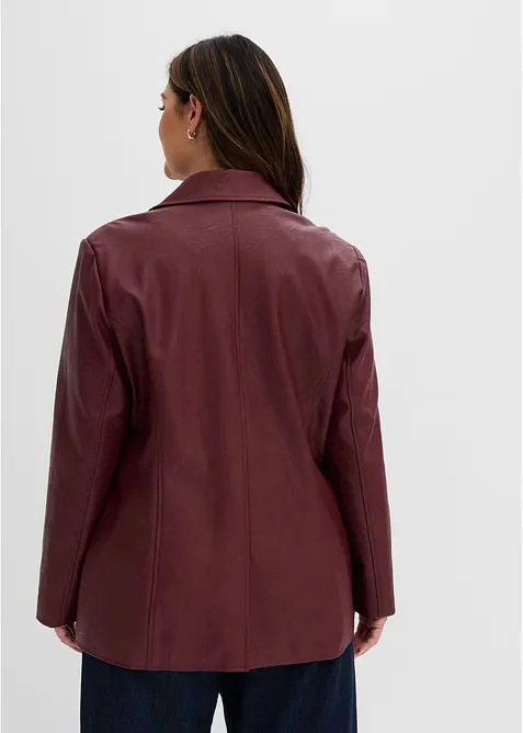 Lang blazer i imitert skinn, bonprix