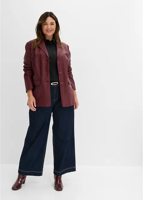 Lang blazer i imitert skinn, bonprix