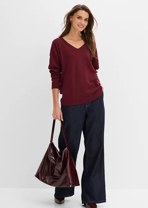 Oversized genser i viskosemiks, bonprix