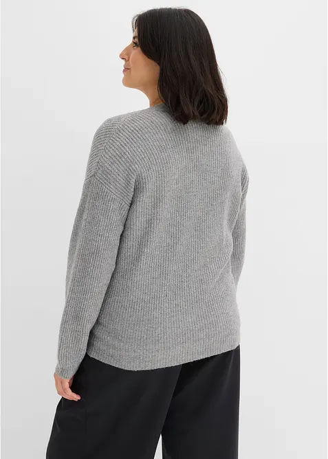 Oversized genser i omslagsstil, bonprix