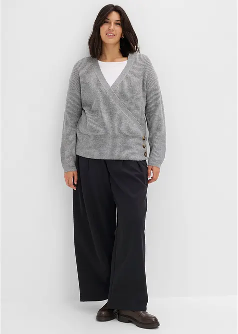 Oversized genser i omslagsstil, bonprix
