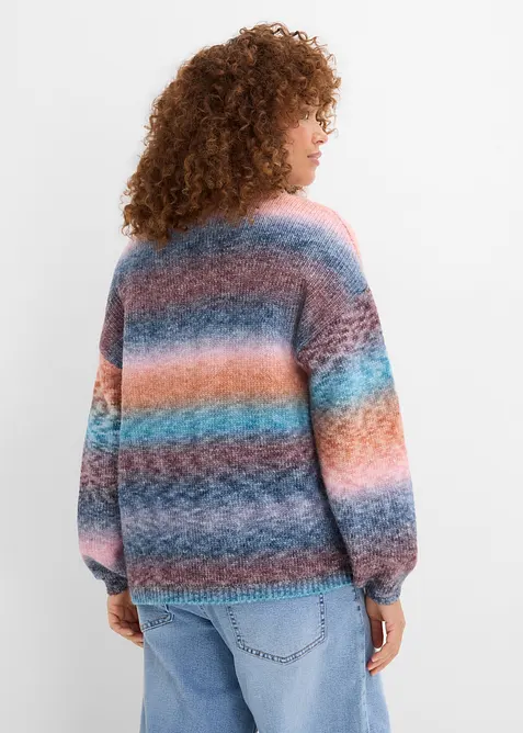 Grovstrikket cardigan i myk garnmiks med ull, bonprix