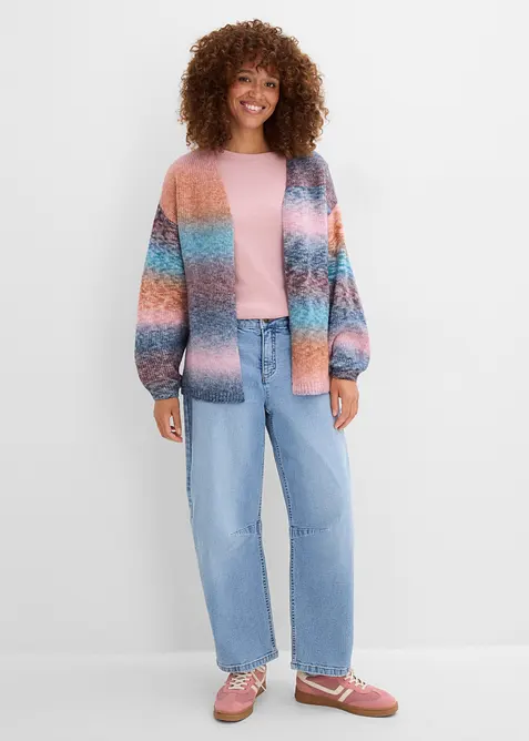 Grovstrikket cardigan i myk garnmiks med ull, bonprix
