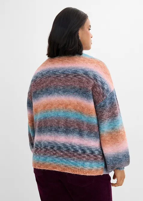 Grovstrikket cardigan i myk garnmiks med ull, bonprix