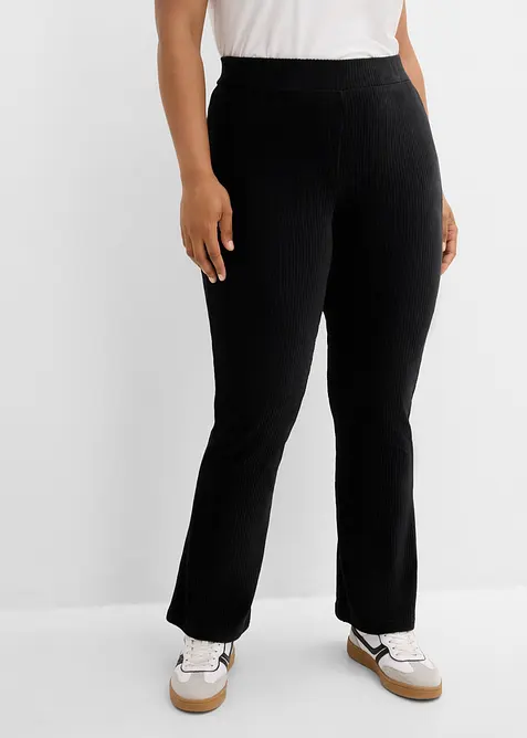 Utsvingt leggings i kordfl&oslash;yel, bonprix