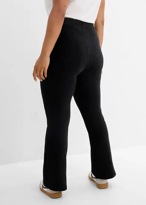 Utsvingt leggings i kordfl&oslash;yel, bonprix
