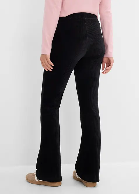 Utsvingt leggings i kordfl&oslash;yel, bonprix