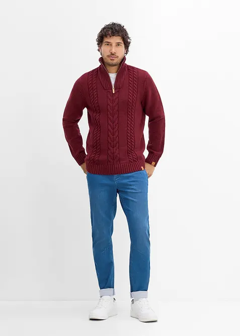 Regular Fit-jeansjogger med stretchlinning, Tapered, bonprix