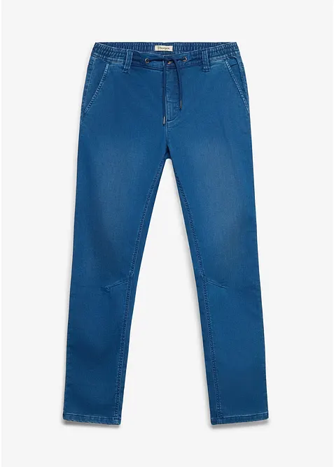 Regular Fit-jeansjogger med stretchlinning, Tapered, bonprix