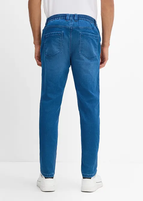 Regular Fit-jeansjogger med stretchlinning, Tapered, bonprix