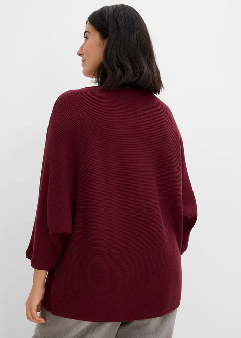 Oversized, ribbestrikket genser i viskosemiks, bonprix
