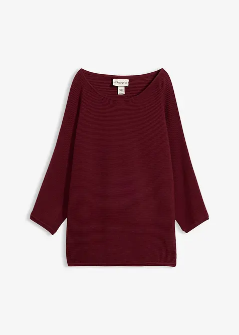 Oversized, ribbestrikket genser i viskosemiks, bonprix
