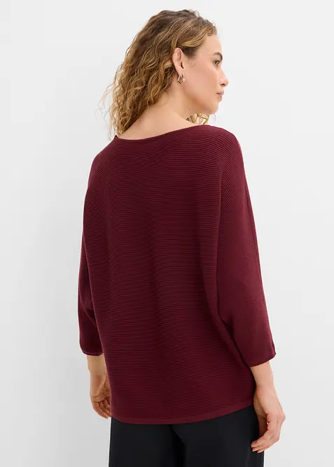 Oversized, ribbestrikket genser i viskosemiks, bonprix