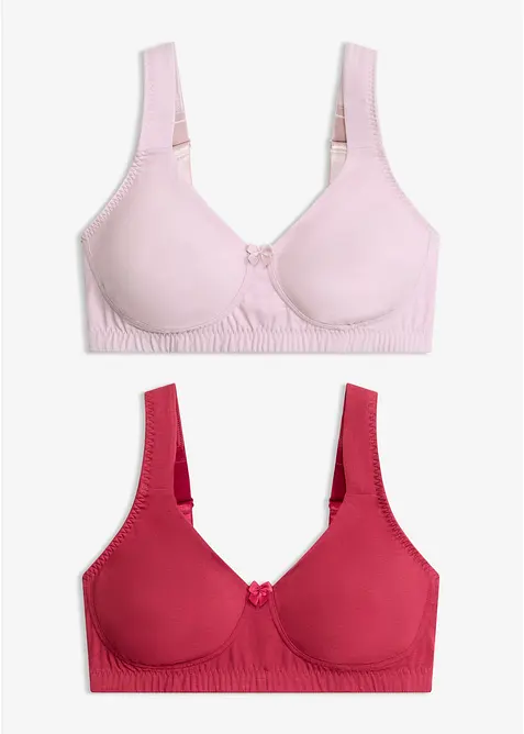 Minimizer T-skjorte-BH uten spiler med &oslash;kologisk bomull (2-pack), bonprix