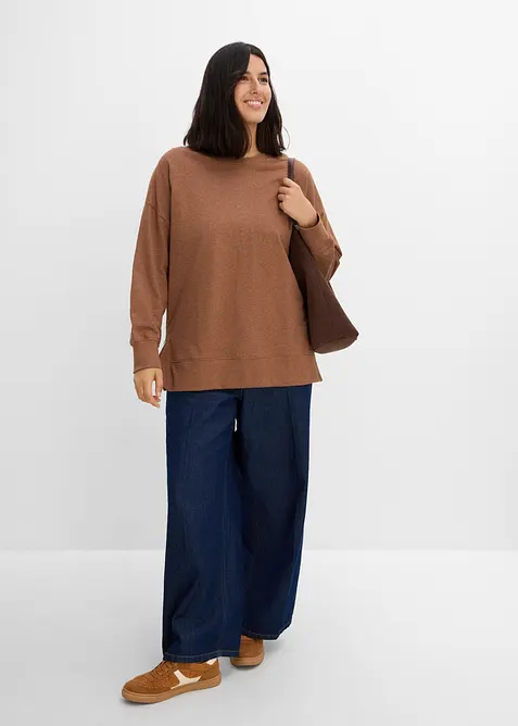 Sweatshirt i bomullsmiks, bonprix