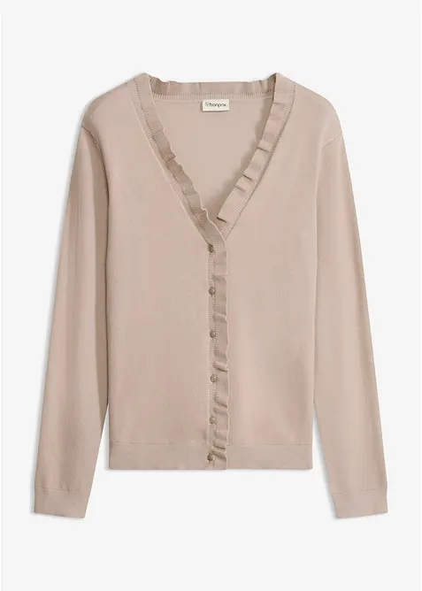 Finstrikket cardigan i lett viskosemiks, bonprix
