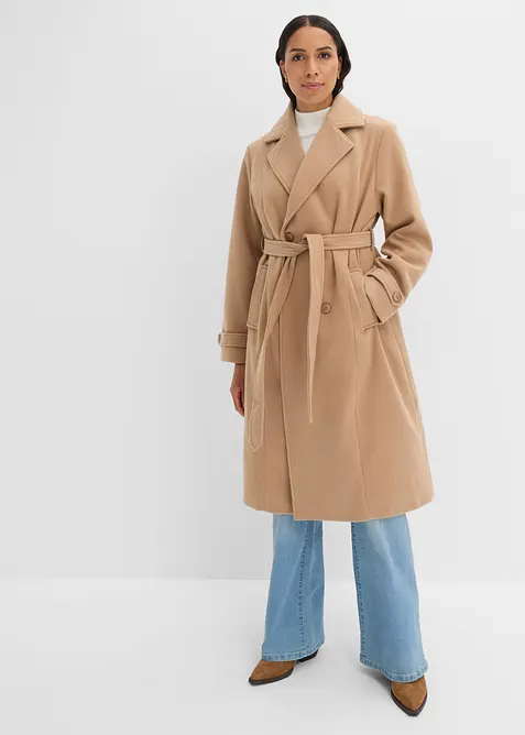 Vinter-trenchcoat i ullstil, bonprix