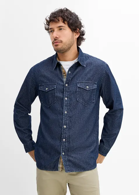 Denimskjorte i 100% bomull, bonprix